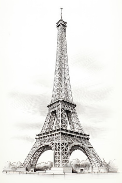 에펠탑 생성 AI의 건축 손 스케치