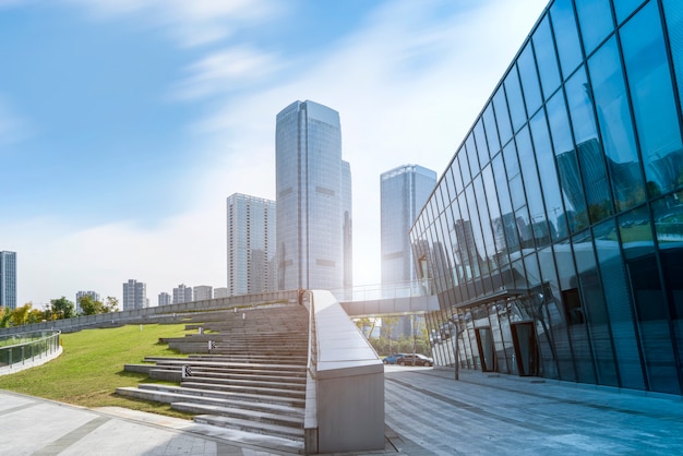 Architectural landscape of commercial building in central town