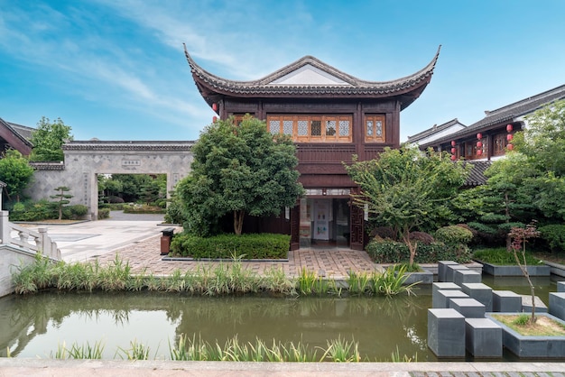 Photo architectural landscape of suzhou ancient town