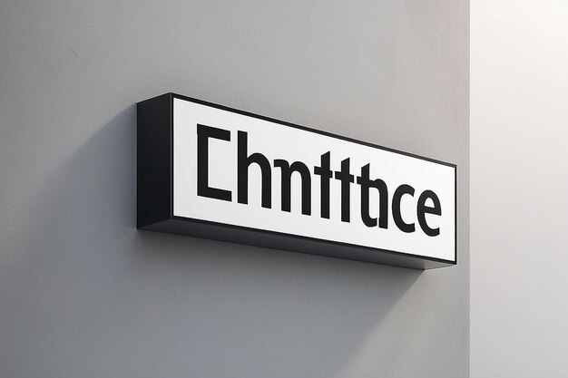 Photo architectural lettering signage mockup with blank white empty space for placing your design