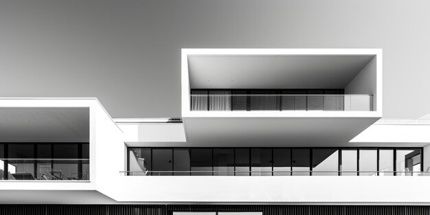 Architectural minimalism of modern buildings AI generative