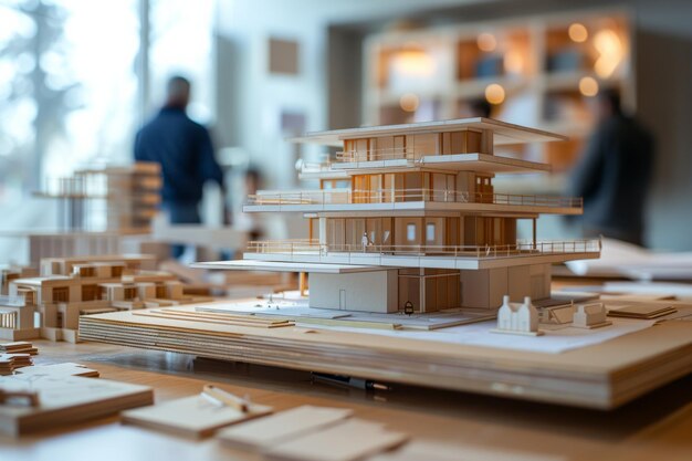 Architectural Model of a Building on a Table