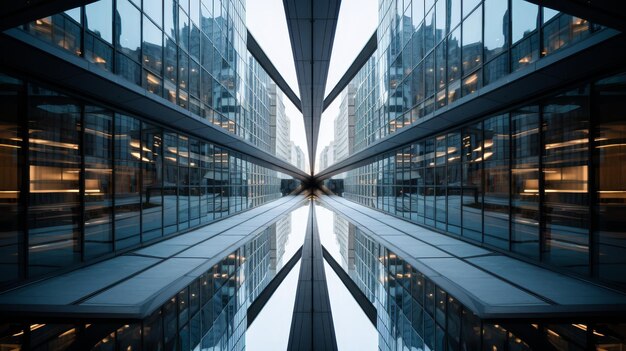 Architectural symmetry in corporate buildings AI generated illustration