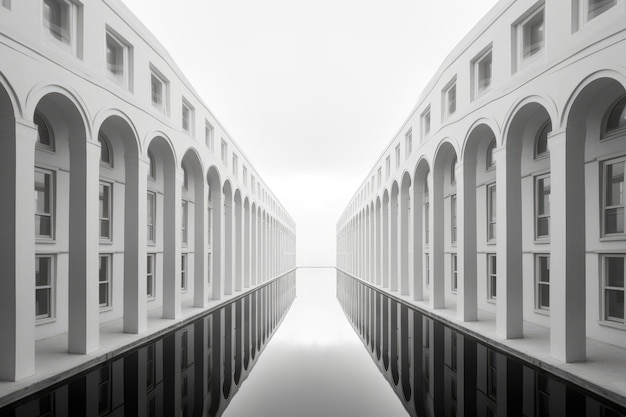 Architectural Symmetry in Minimalist Monochrome