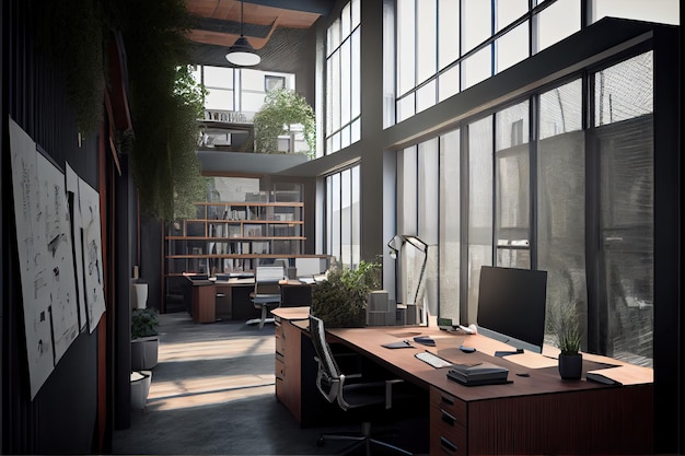 Architectural visualization of an office