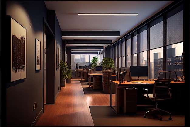 Architectural visualization of an office