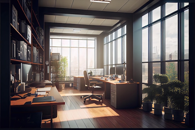 Architectural visualization of an office