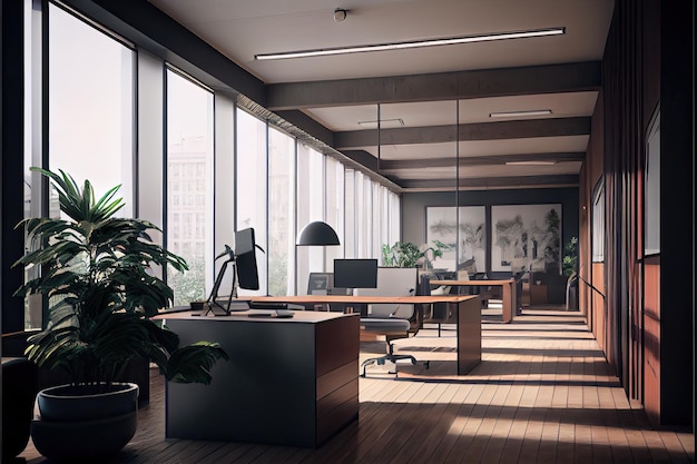 Architectural visualization of an office