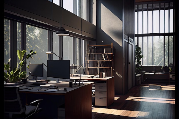 Architectural visualization of an office