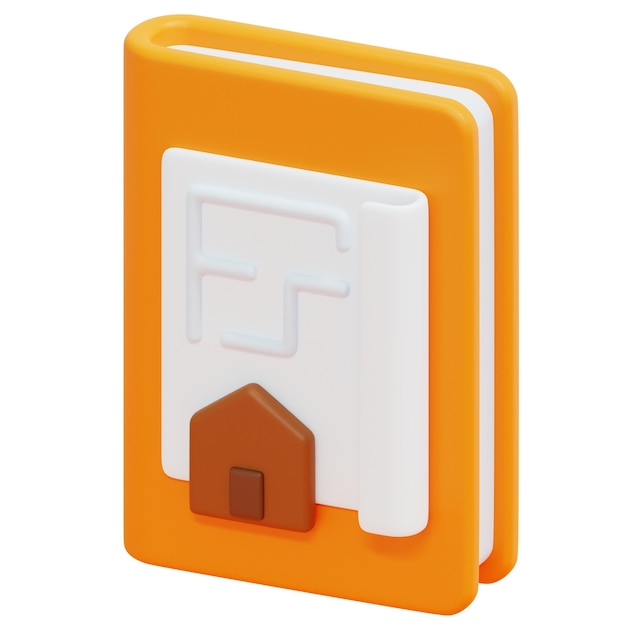 architecture 3d render icon illustration