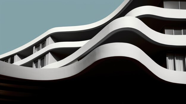 Architecture abstract curve wave Generative AI imageG33