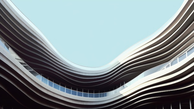 Architecture abstract curve wave Generative AI imageG33