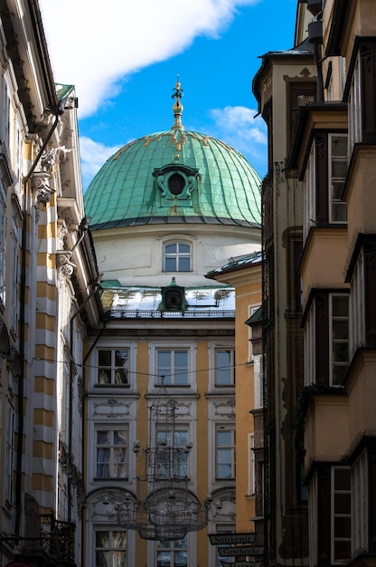 The architecture of the Austrian city of Innsbruck.