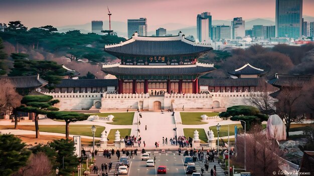 Foto architettura edificio palazzo changdeokgung nella città di seoul