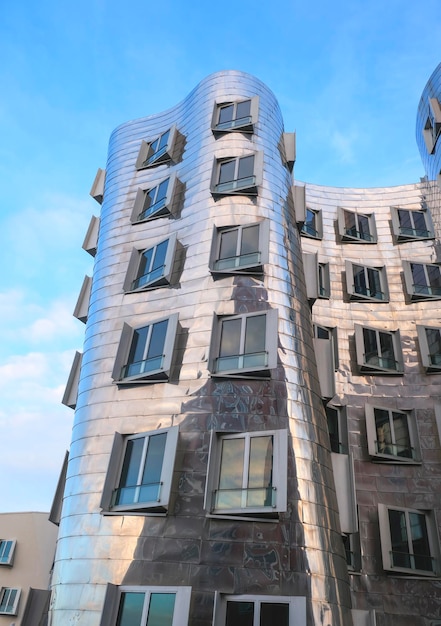 Architecture building facade reflection in the city Dsseldorf Medienhafen Germany