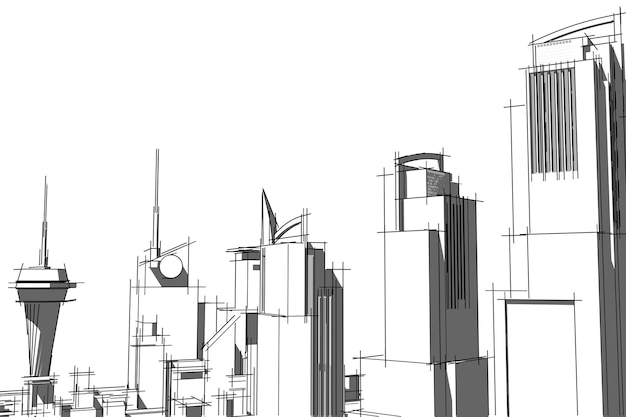 アーキテクチャ 建築の見方 現代の都市建築 抽象的な背景