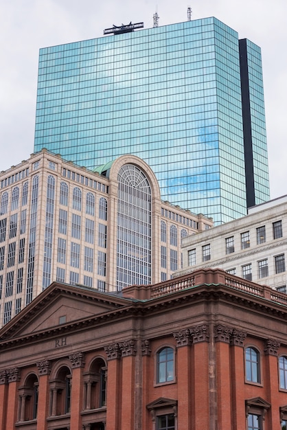 Costruzioni di architettura in città di boston del centro