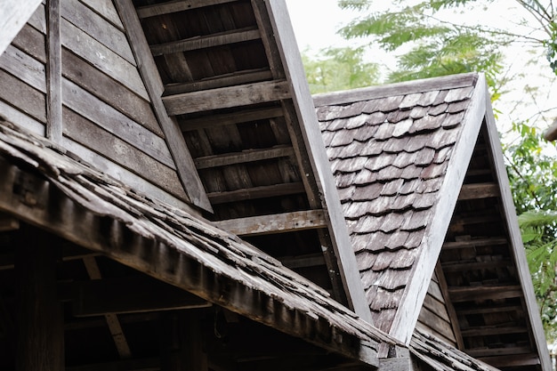 Architecture classic old wooden roof