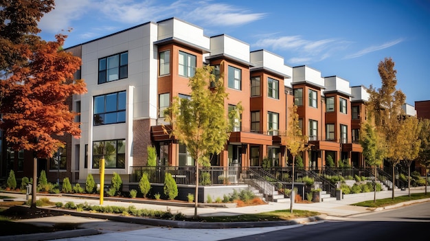 Photo architecture construction townhouse building