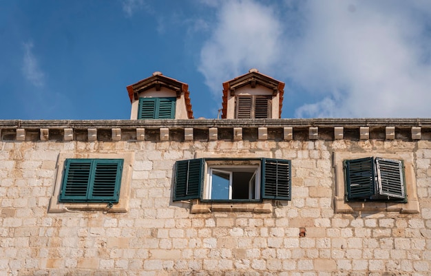 Architecture detail in Dubrovnik Old City Croatia