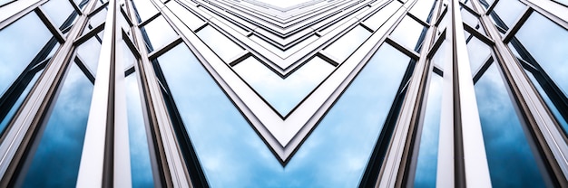 Foto dettagli dell'architettura edificio moderno facciata in vetro sfondo aziendale