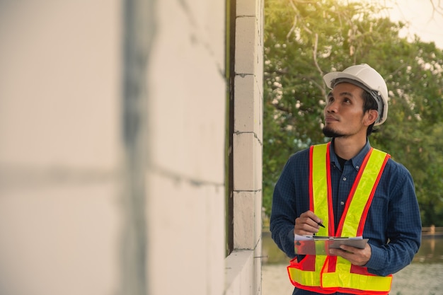 Architecture Engineer inspection on site construction real estate