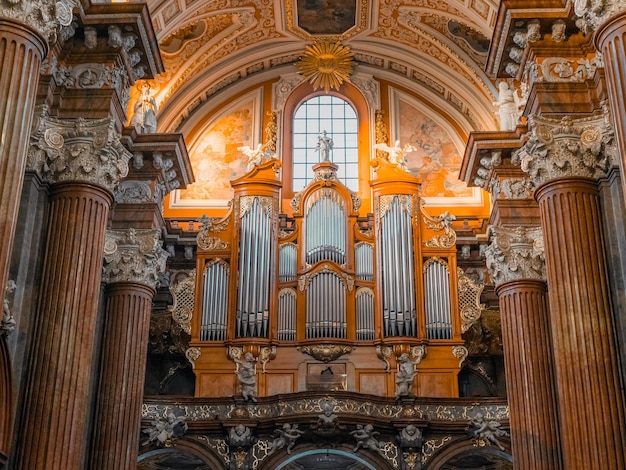 Architecture inside polish cathedral