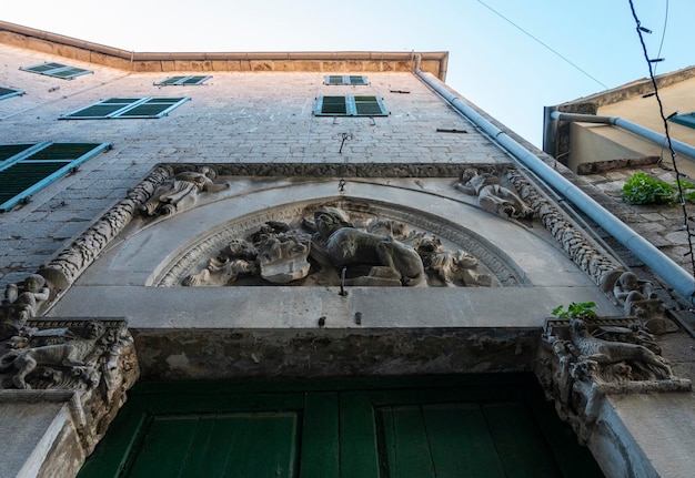 Architecture in Kotor Old Town in Montenegro