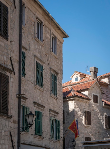 Architecture in Kotor Old Town in Montenegro