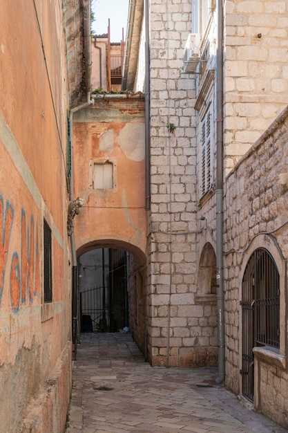 Architecture in Kotor Old Town in Montenegro