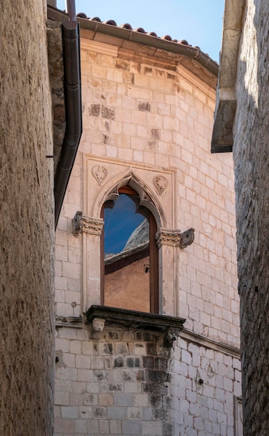 Architecture in Kotor Old Town in Montenegro