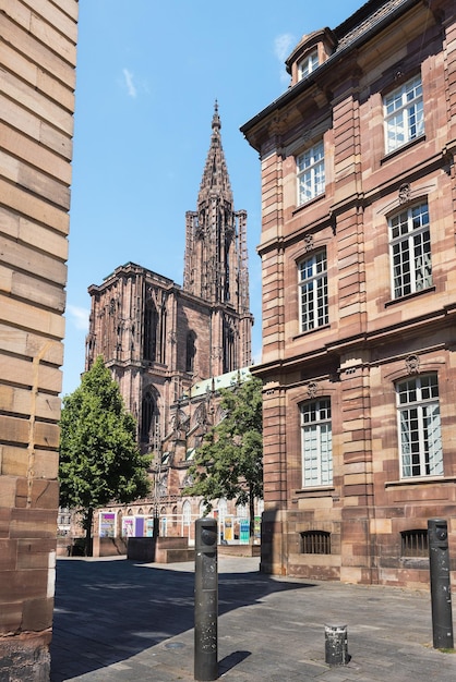 Architecture of Notre dam of Strasbourg cathedral in Strasbourg France