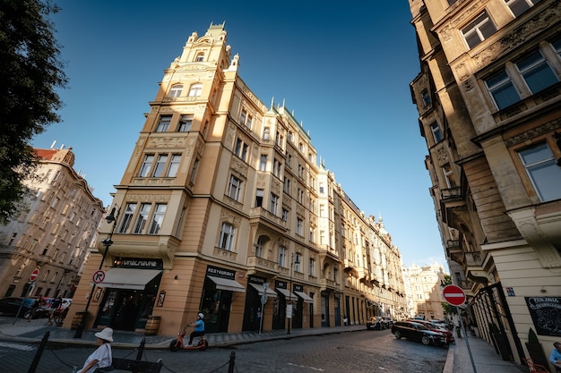 The architecture of the old city of Prague