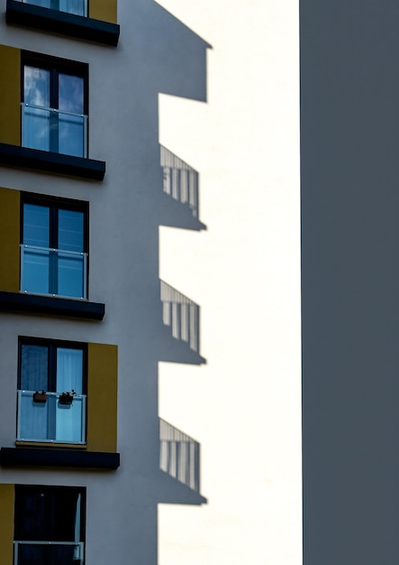 Architecture shadow and light on wall on sunny day