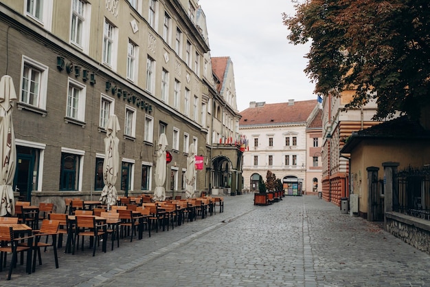 The architecture of the streets of the old town