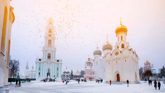 Architecture of Trinity Sergius Lavra Sergiyev Posad Moscow region Russia Popular landmark