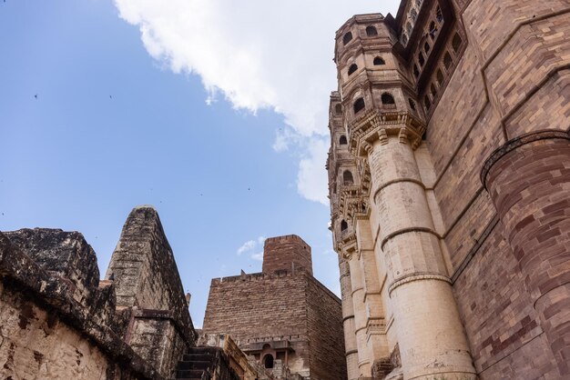 Architecture view of mehrangarh fort with jodhpur city scape during a daytime a unesco heritage