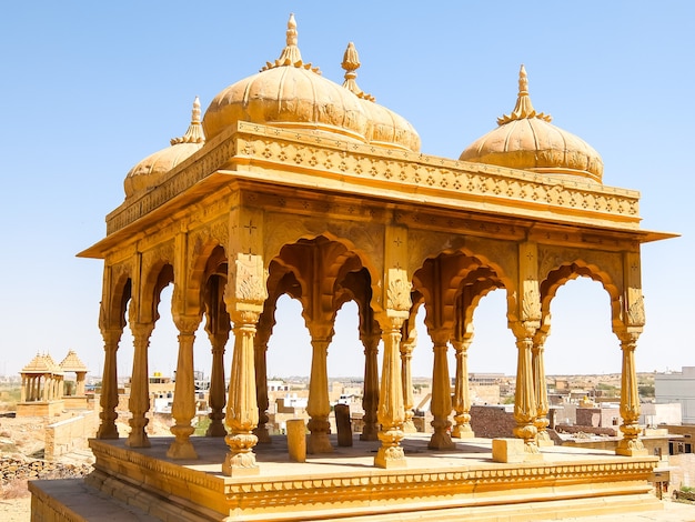 Architecture of Vyas Chhatri in Jaisalmer fort, Rajasthan, India.