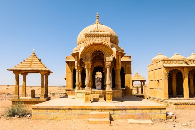 Architecture of Vyas Chhatri in Jaisalmer fort, Rajasthan, India.