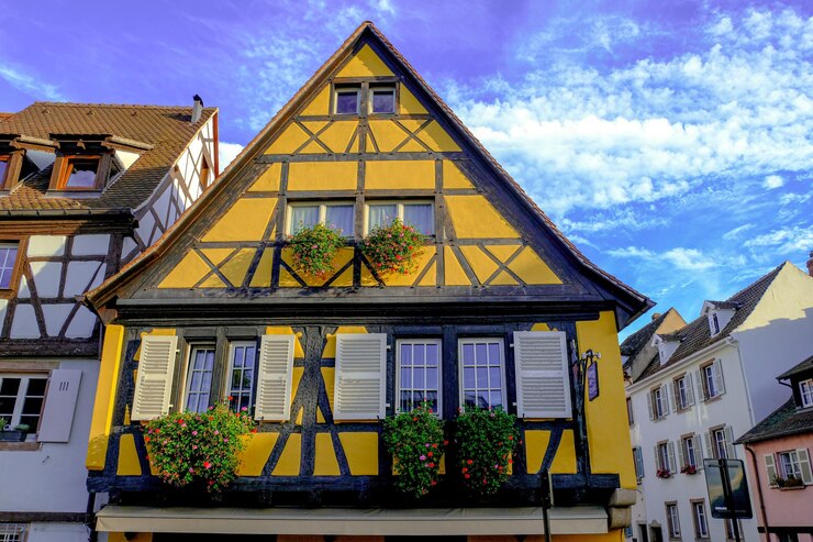 Architectuur TimberFrame huis in Colmar Frankrijk