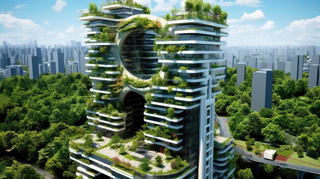 Architectuur toekomstige wolkenkrabber gebouw