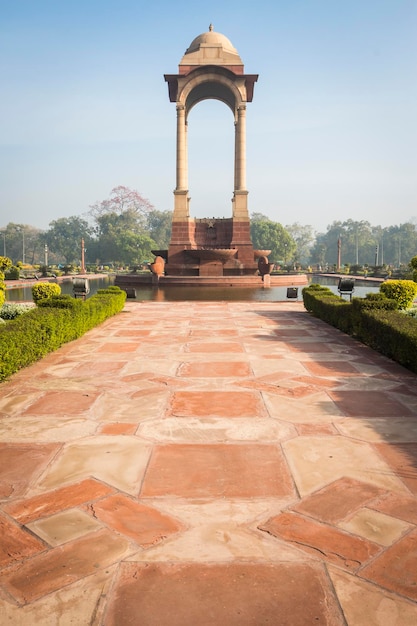 Foto architectuur van stoep en luifel bij india gate rajpath new delhi india