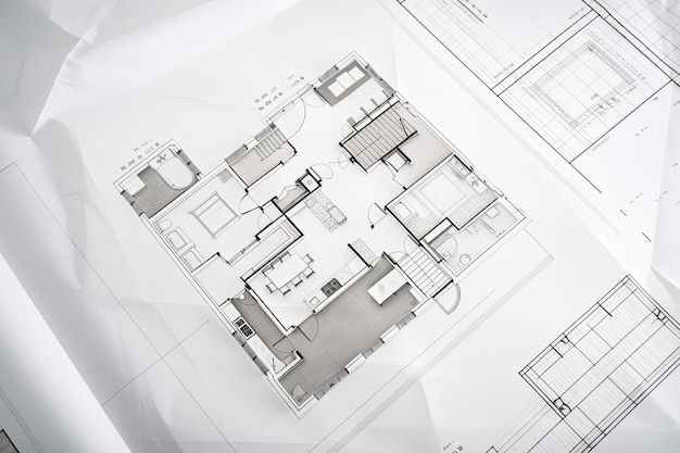 Architectuurplan Technisch project woonkamer Generatieve AI