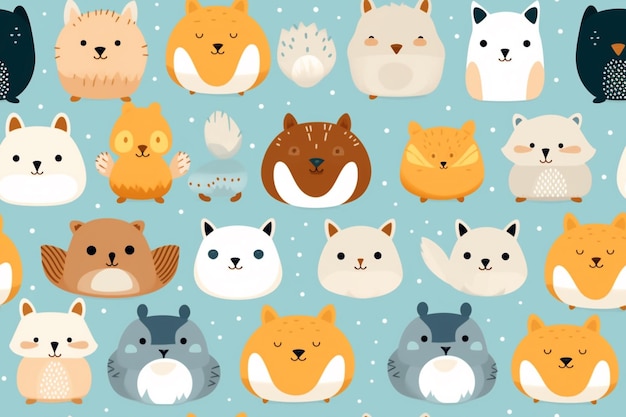 Arctic Adventure Polar Bears Penguins and Seals in a Seamless Pattern Illustration of Icy Beauty