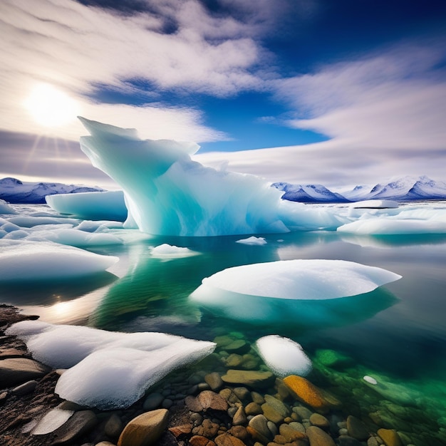 Premium Photo  Arctic Elegance Navigating the Frozen Realm