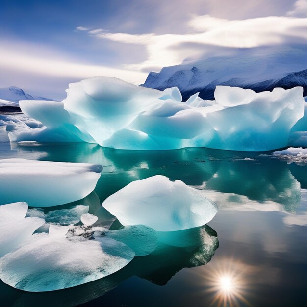 写真 北極の優雅さ 凍った領域を航海する