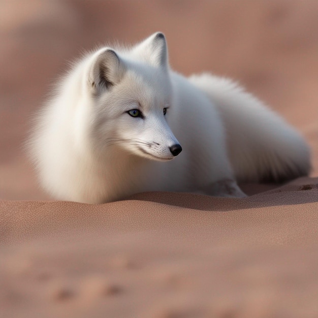 arctic fox in Desert image ai generated art