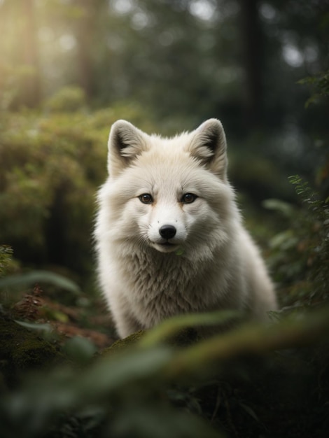 Photo arctic fox in the jungle