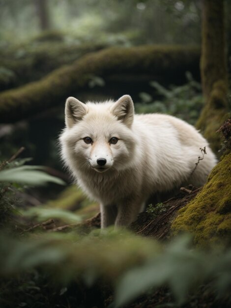 Arctic fox in the jungle