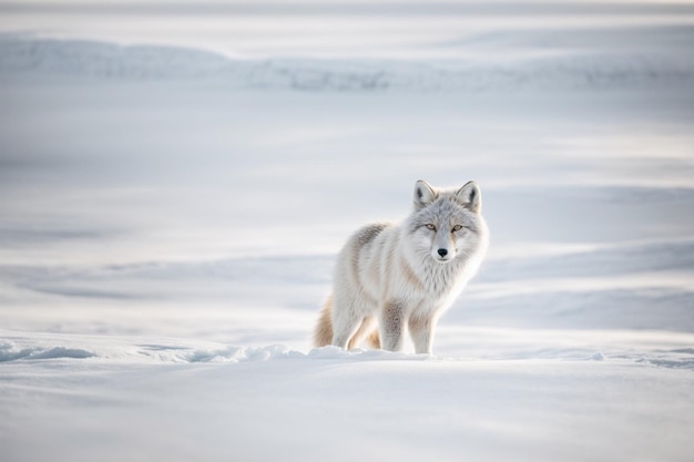 Arctic fox in the snow